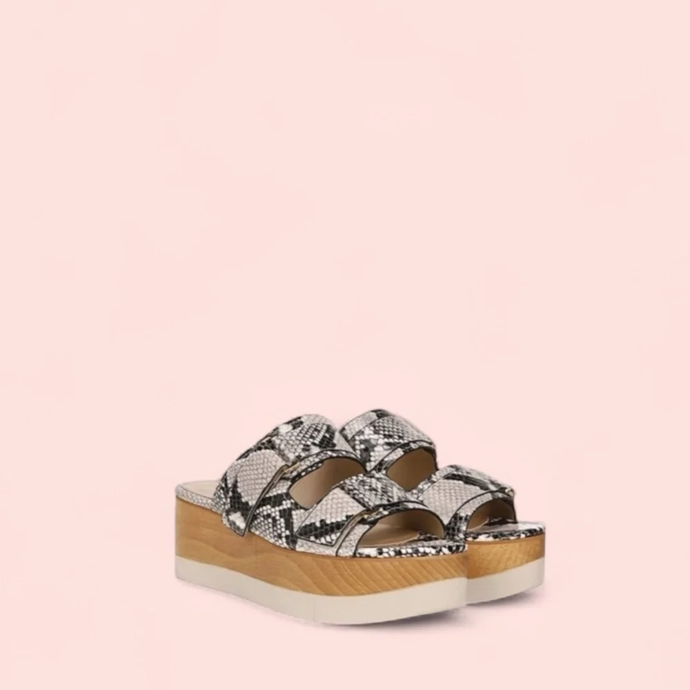 VERONICA BEARD Welda Snake-Print Wedge Platform Sandals